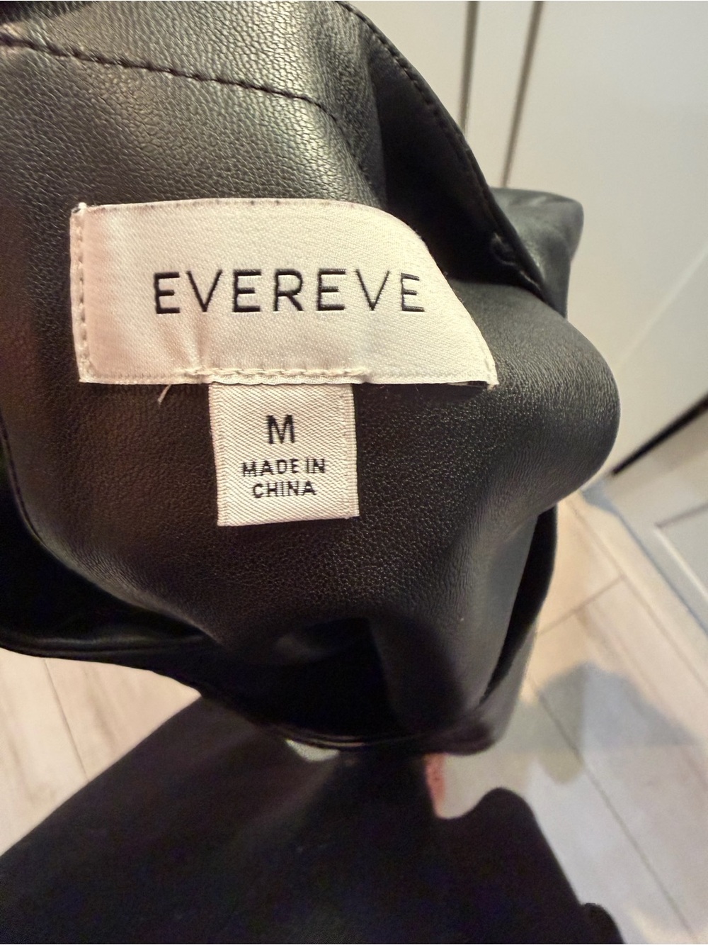 Evereve Black Faux Leather Short Sleeve Tee - Picture 5 of 7